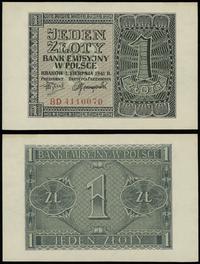 1 złoty 1.08.1941, seria BD 4110070, wyśmienite,