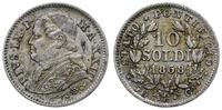 10 soldi 1868, Rzym, srebro, patyna, Berman 3343