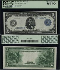5 dolarów 1914, seria G51108597B, podpisy White 