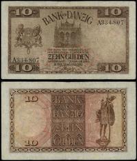 10 guldenów 10.02.1924, seria A 334807, wielokro