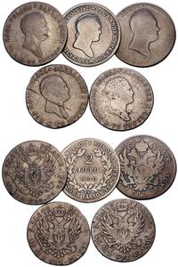 zestaw 5 sztuk dwuzłotówek 1816, 1817, 1818, 181