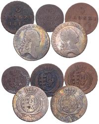 zestaw 5 monet 1/3 talara 1813 i 1814, 10 groszy