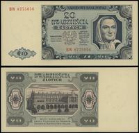 20 złotych  1.07.1948, seria BW, numeracja 87750