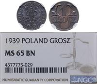 1 grosz 1939, Warszawa, pięknie zachowana moneta