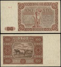 100 złotych 15.07.1947, seria F 4437022, małe zł