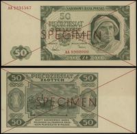 50 złotych 1.07.1948, AA 1234567 / 8900000, czer