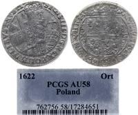ort 1622, Bydgoszcz, na awersie PRVS M, moneta w