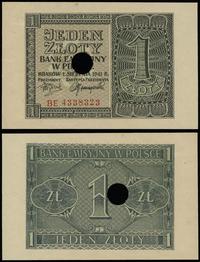 1 złoty 1.08.1941, seria BE 4338323, skasowany, 