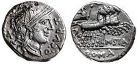 denar 116-115 pne, Rzym, Aw: Głowa Romy w hełmie