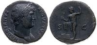 sestercja 125-128, Rzym, Aw: Głowa cesarza w pra