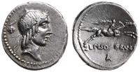 denar 90 pne, Rzym, Aw: Popiersie Apollina w pra