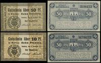 zestaw 4 bonów, 2 x 10 fenigów 7.12.1916 oraz 2 