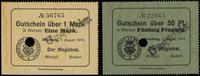 50 fenigów i 1 marka 7.08.1914, numeracje 22943 