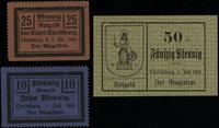 zestaw bonów, 10 i 50 fenigów 1.07.1919 oraz 25 