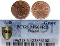 1 grosz 1938, Warszawa, pięknie zachowany, monet