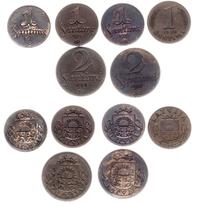 Łotwa, zestaw 14 monet obiegowych od 1 sentima do 2 łatów