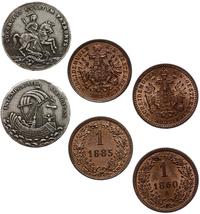 Austria, zestaw 5 monet i 1 medalu żeglarskiego:
