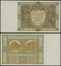 50 złotych 1.09.1929, seria DŁ 8186544, złamane 
