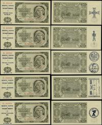 5 x 50 złotych 1.07.1948, z nadrukami okolicznoś