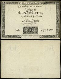 10 liwrów 24.10.1792, seria 15632, papier ze zna