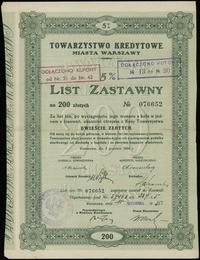 5% list zastawny na 200 złotych 5.12.1924, Warsz