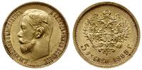 5 rubli 1899 ФЗ, Petersburg, złoto 4.30 g, rzadk
