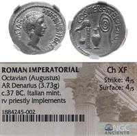 Republika Rzymska, denar, ok. 37 pne