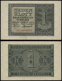 1 złoty 1.08.1941, seria AC 4896883, piękne, Luc