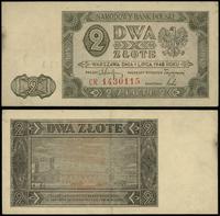 2 złote 1.07.1948, seria CR, numeracja 1430115, 
