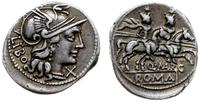 denar 148 pne, Rzym, Aw: Głowa Romy w hełmie w p