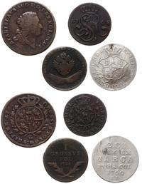 zestaw 4 monet:, półzłotek 1769 Warszawa, trojak