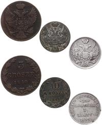 zestaw 3 monet:, 1 złoty = 15 kopiejek 1839 Pete