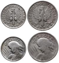 Polska, zestaw: 2 złote 1924 Paryż i 1 złoty 1925 Londyn