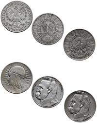 Polska, zestaw: 3 x 5 złotych, 1933, 1934 i 1936