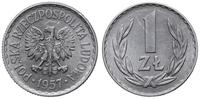 1 złoty 1957, Warszawa, aluminium, bardzo rzadki