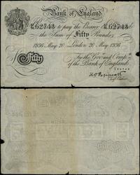 50 funtów 20.05.1936, seria 57 N, numeracja 6274