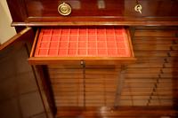 szafka numizmatyczna w stylu Ludwika XVI wykonana  z dębu i mahoniu kubańs..