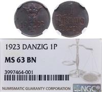 fenig 1923, Berlin, piękny, moneta w pudełku NGC