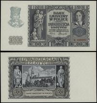 20 złotych 1.03.1940, seria K, numeracja 9986625