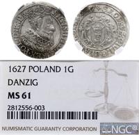 grosz 1627, Gdańsk, końcówka napisu na awersie P
