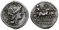 denar 101 pne, Rzym, Aw: Głowa Romy w prawo, u d