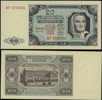 20 złotych 1.07.1948, seria HP 6708485, złamany 