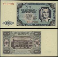20 złotych 1.07.1948, seria HW 4078098, małe zag