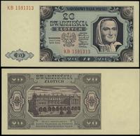 20 złotych 1.07.1948, seria KB 1591313, drobne z
