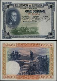 100 peset 1.07.1925, seria E 0765176, małe zagni