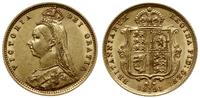 1/2 funta 1891 S, Sydney, złoto 3.99 g, bardzo r