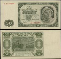 50 złotych 1.07.1948, seria A 1222206, złamania 