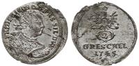 2 greszele 1745 AHE, Wrocław, moneta z walca z m