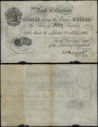 50 funtów 18.04.1938, seria 61 N, numerajca 8372