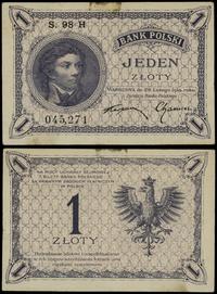 1 złoty 28.02.1919, seria 98 H 045271, złamane, 